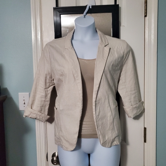 Skies Are Blue Jackets & Blazers - BOGO Casual Relaxed Linen Blazer XXL